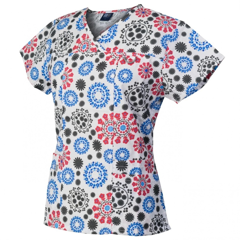 Floral Flakes Scrub Top